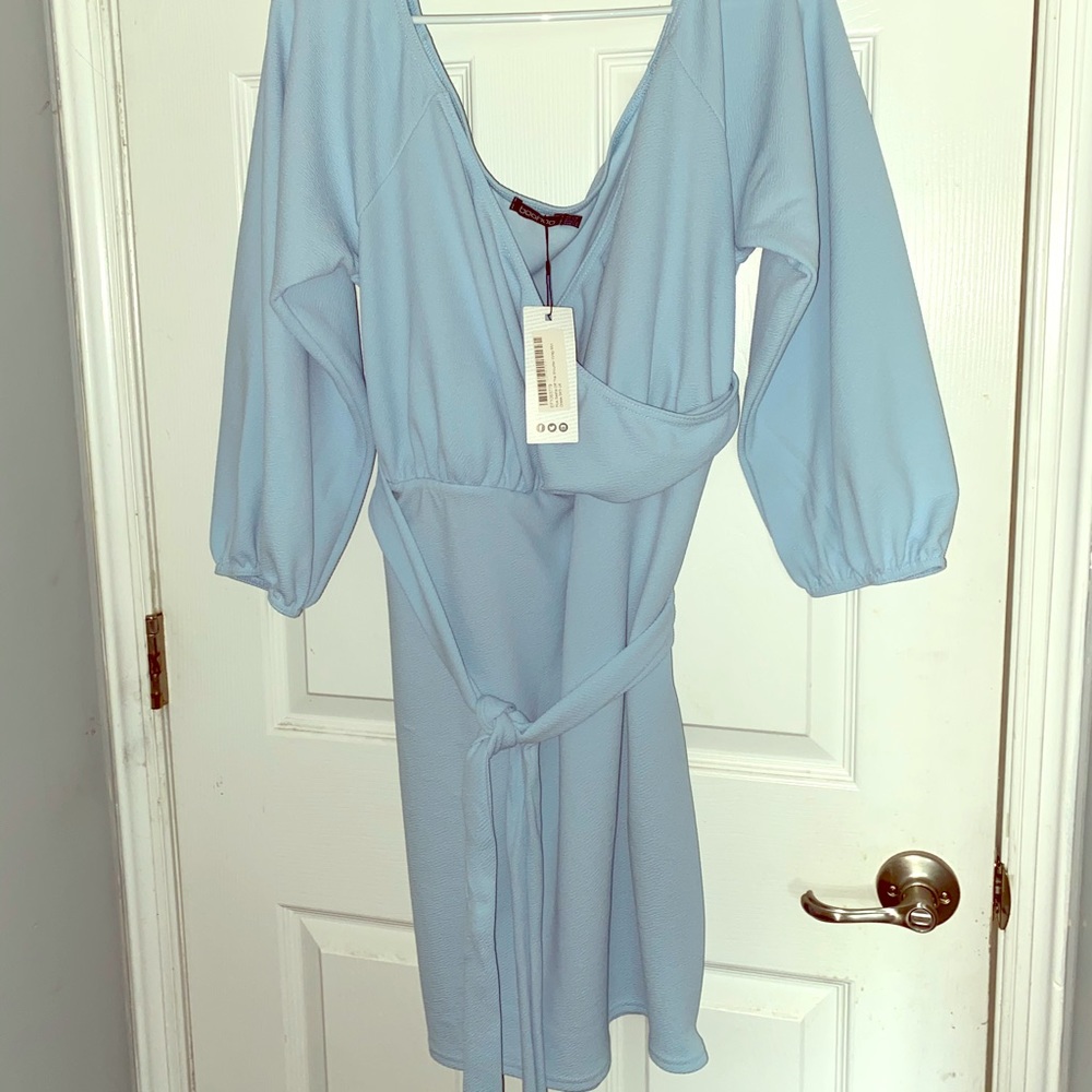 Boohoo Plus size mini wrap dress